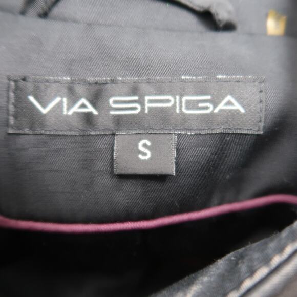 Via Spiga Black Double-Breasted Button Peacoat Jacket Small - Picture 5 of 6
